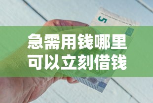 急需用钱哪里可以立刻借钱到账？要正规平台秒到账的