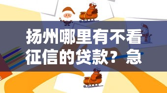 扬州哪里有不看征信的贷款？急需资金周转快速放款