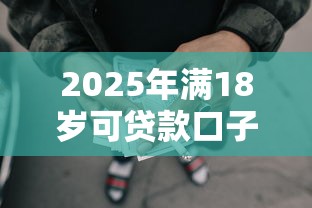 2025年满18岁可贷款口子推荐