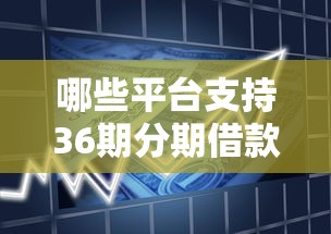 哪些平台支持36期分期借款