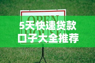 5天快速贷款口子大全推荐