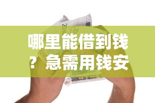 哪里能借到钱？急需用钱安全可靠的借款渠道推荐