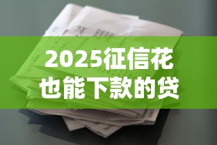 2025征信花也能下款的贷款平台