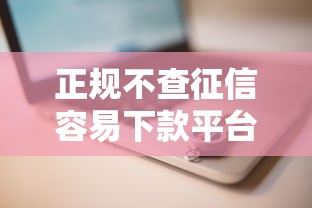 正规不查征信容易下款平台推荐