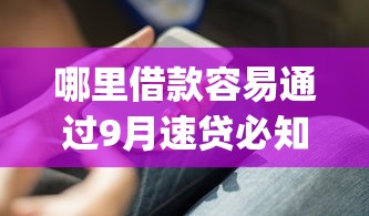 哪个网贷最容易下款最快呢9月绝密资料！本篇为您深度陈列！