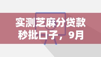 实测芝麻分贷款秒批口子，9月汇集这5个凭手机号码能贷款的平台