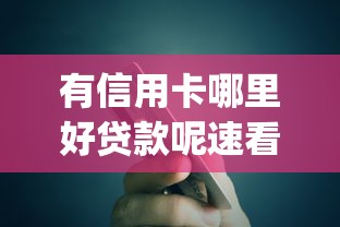 有信用卡哪里好贷款呢速看这五个！2025年顺便精选信用卡借款平台容易网贷_1