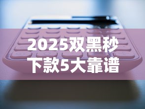 2025双黑秒下款5大靠谱口子