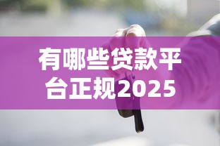 有哪些贷款平台正规2025年莫要擦肩而过！珍藏这5个正规网贷口子借钱软件有哪些