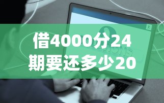 借4000分24期要还多少2025年到账快的实际上能选的不少！本篇为您详细推选这5个黑户贷款app！
