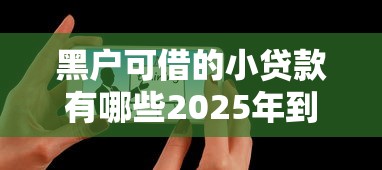 黑户可借的小贷款有哪些2025年到账技巧！规整包括奇旺闪借以及蜀貓商城在内的这五个贷款口子