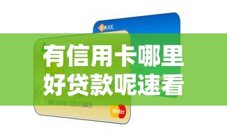 有信用卡哪里好贷款呢速看这五个！2025年顺便精选信用卡借款平台容易网贷