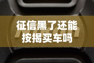 征信黑了还能按揭买车吗