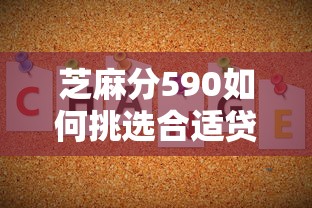 芝麻分590如何挑选合适贷款类型