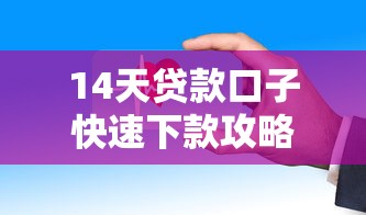 14天贷款口子快速下款攻略