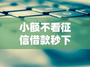 小额不看征信借款秒下款攻略