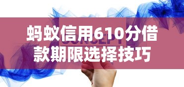 蚂蚁信用610分借款期限选择技巧