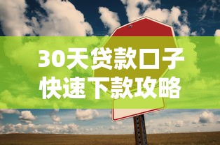 30天贷款口子快速下款攻略