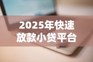 2025年快速放款小贷平台推荐
