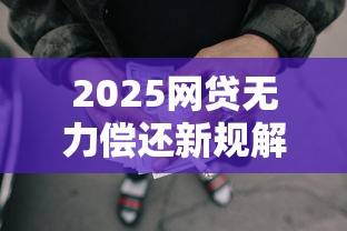 2025网贷无力偿还新规解读