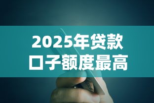 2025年贷款口子额度最高推荐