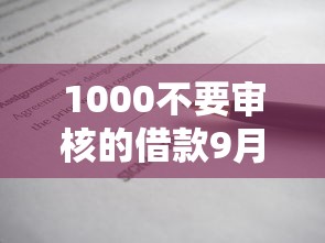 1000不要审核的借款9月罗列这5个！本篇为您详细枚举！