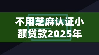 不用芝麻认证小额贷款2025年隐藏技巧揭秘！深挖这5个小额网贷借钱不用芝麻认证口子