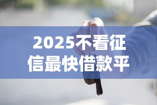2025不看征信最快借款平台