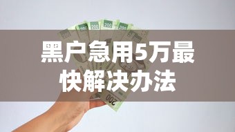 黑户急用5万最快解决办法