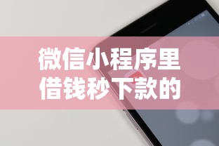 微信小程序里借钱秒下款的归纳这5个！本篇为您深度分析！