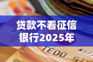 贷款不看征信银行2025年速存备用！本篇为您全面评述！