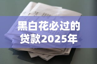 黑白花必过的贷款2025年真是没想到！为您挑选这5个黑白花必过的网贷口子