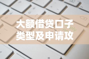 大额借贷口子类型及申请攻略