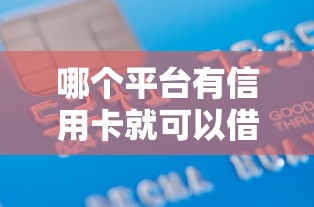 哪个平台有信用卡就可以借款2025年借款必知窍门！详解这5个信用卡贷款的口子软件