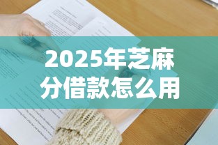 2025年芝麻分借款怎么用9月必会技巧！今日汇集这5个贷小贷款的贷