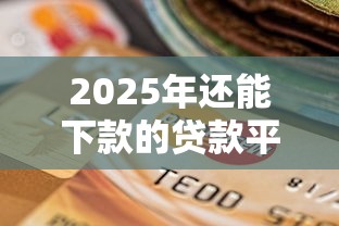 2025年还能下款的贷款平台推荐