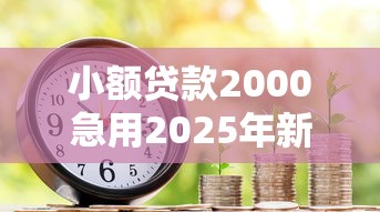 小额贷款2000急用2025年新出炉的！为您揭露5个手机借款分期还款