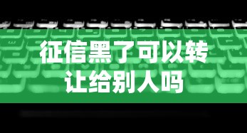 征信黑了可以转让给别人吗