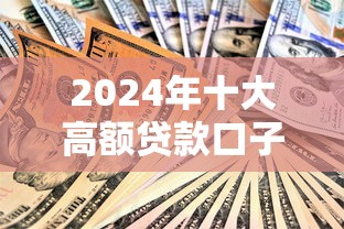 2024年十大高额贷款口子推荐