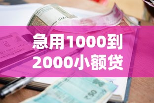 急用1000到2000小额贷款快速申请攻略