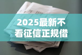 2025最新不看征信正规借贷平台