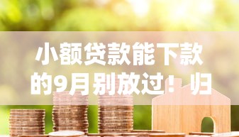 小额贷款能下款的9月别放过！归集这5个借款能下款的平台