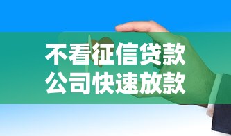 不看征信贷款公司快速放款