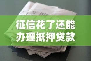 征信花了还能办理抵押贷款吗