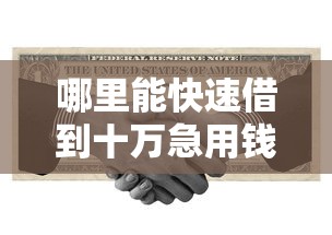 哪里能快速借到十万急用钱