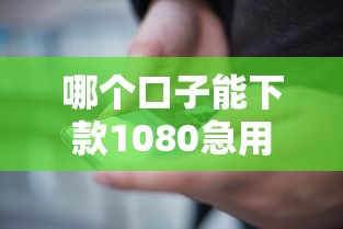 哪个口子能下款1080急用