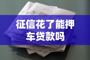 征信花了能押车贷款吗