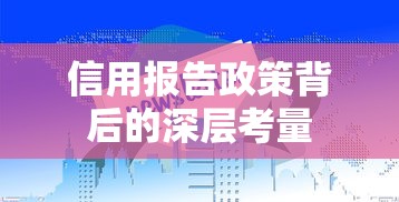 信用报告政策背后的深层考量