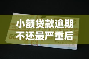 小额贷款逾期不还最严重后果