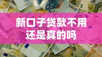 新口子贷款不用还是真的吗